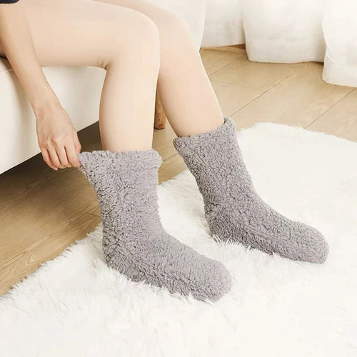 Plüsch-Haussocken für Damen und Herren – dick, weich und atmungsaktiv, ideal für zu Hause