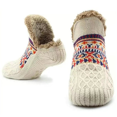 Haussocken mit Fleecefutter und rutschfester Sohle – Warme Knöchelbedeckende Socken für den Winter 3