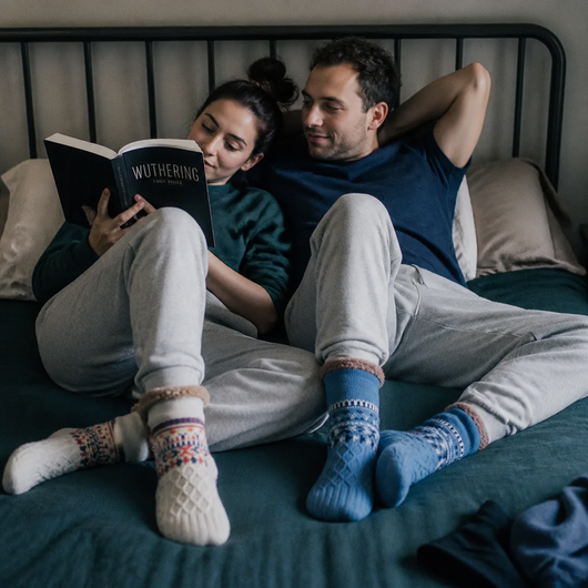Haussocken mit Fleecefutter und rutschfester Sohle – Warme Knöchelbedeckende Socken für den Winter 6