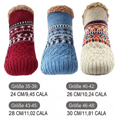 Haussocken mit Fleecefutter und rutschfester Sohle – warme Socken über den Knöchel für den Winter