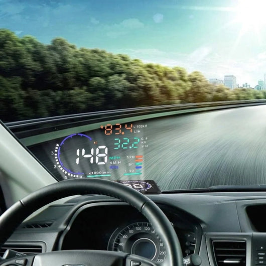 Head-Up-Display für das Auto mit 5,5 Zoll Anzeige, das Fahrdaten direkt auf die Windschutzscheibe projiziert.