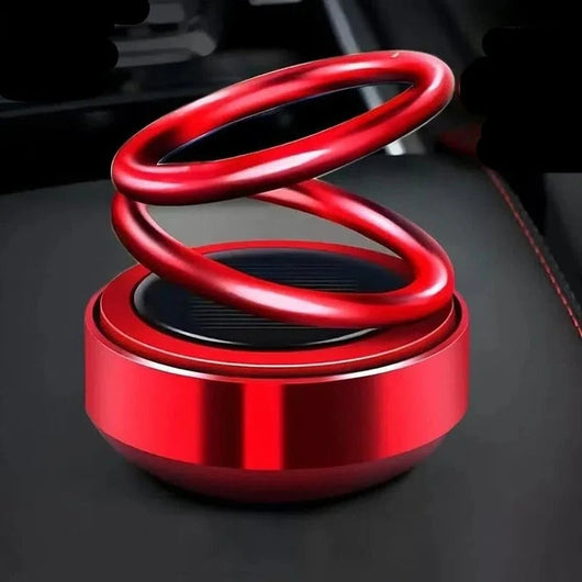 Roter, kinetischer Molekularheizer mit rotierenden Ringen zur Verwendung im Auto oder Wohnzimmer.
