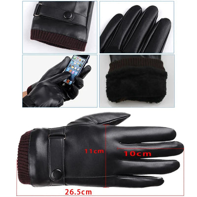 Herren Lederhandschuhe für Autofahrer – Touchscreen, winddicht und warm für den Winter 2