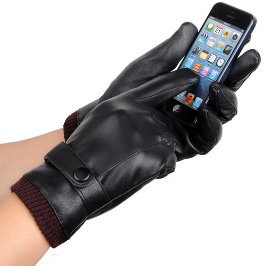 Herren Lederhandschuhe für Autofahrer – Touchscreen, winddicht und warm für den Winter 4