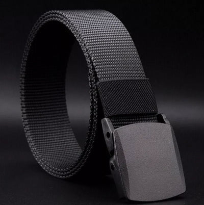 Schwarzer Militärgürtel aus Nylon-Canvas mit verstellbarer Schnalle