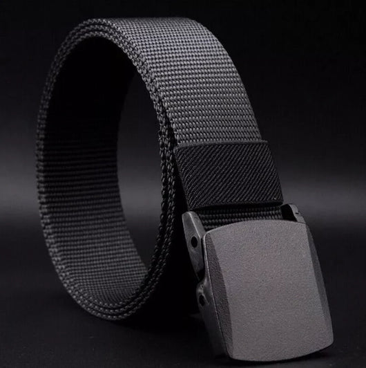 Schwarzer Militärgürtel aus Nylon-Canvas mit verstellbarer Schnalle