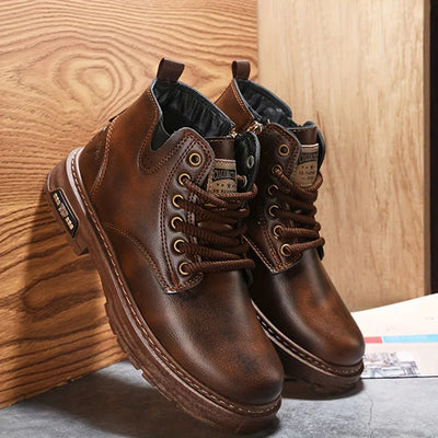 Herren Winterstiefel mit Reißverschluss – Hoher Schaft, Gepolsterte Sohle für Kalte Tage 0