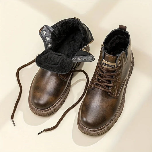 Herren Winterstiefel mit Reißverschluss – Hoher Schaft, Gepolsterte Sohle für Kalte Tage 3