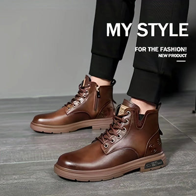 Herren Winterstiefel mit Reißverschluss – Hoher Schaft, Gepolsterte Sohle für Kalte Tage 8