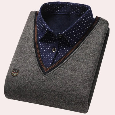 Herrenpullover mit Hemdkragen – Weiches Material, Größen M-4XL für Alltag und Büro 2