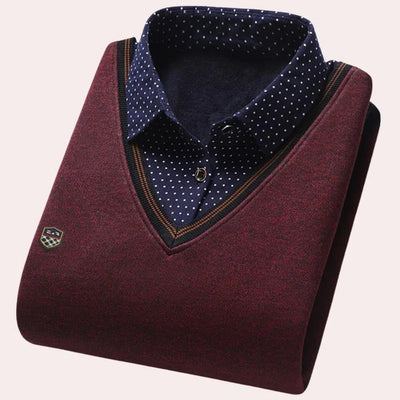 Herrenpullover mit Hemdkragen – Weiches Material, Größen M-4XL für Alltag und Büro 3