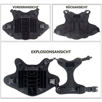 Hundegeschirr gepolstert für große Hunde – Verstellbar mit Molle-System und Anti-Zieh-Funktion 4