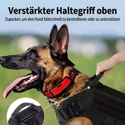 Hundegeschirr gepolstert für große Hunde – Verstellbar mit Molle-System und Anti-Zieh-Funktion