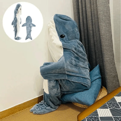 Kapuzendecke aus Fleece mit Hai-Motiv – Warm, leicht, Größen M bis 2XL 3