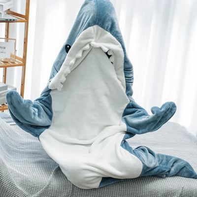 Kapuzendecke aus Fleece mit Hai-Motiv – Warm, leicht, Größen M bis 2XL 4
