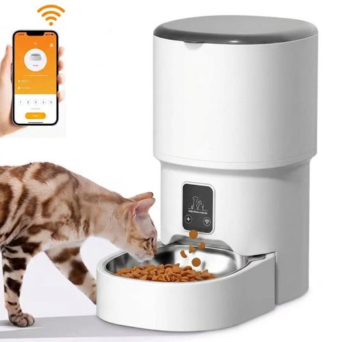 Katzenfutterautomat mit App-Steuerung – 4 Liter Fassungsvermögen, Anti-Verstopfungs-Mechanismus