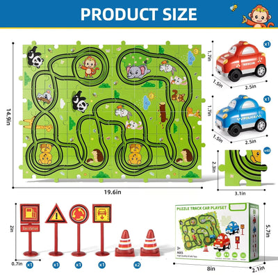 Kinderpuzzle Rennstrecke mit 48 Teilen – Motorisierte Autos für 2-6 Jahre, sicher und kreativ 5