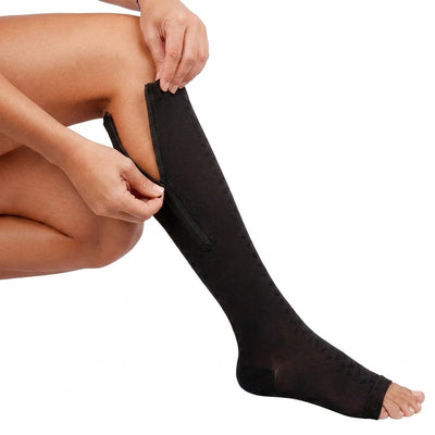 Kompressionssocken 20–30 mmHg für Damen und Herren – Atmungsaktiv, Offene Zehenpartie, Reißverschluss 5