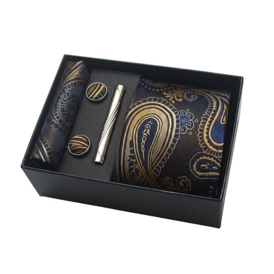 Krawatte Herren Geschenkset mit Einstecktuch und Manschettenknöpfen – 4-teiliges Accessoire-Set für formelle Anlässe 13