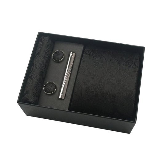 Krawatte Herren Geschenkset mit Einstecktuch und Manschettenknöpfen – 4-teiliges Accessoire-Set für formelle Anlässe 14