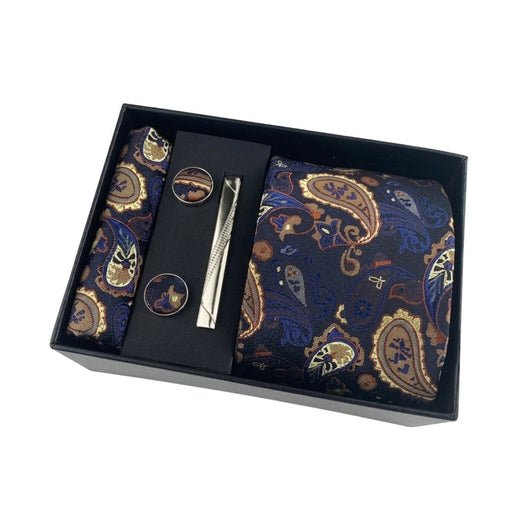 Krawatte Herren Geschenkset mit Einstecktuch und Manschettenknöpfen – 4-teiliges Accessoire-Set für formelle Anlässe 7