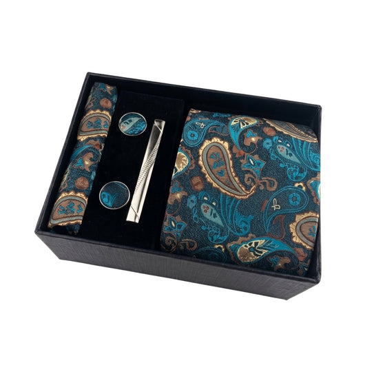 Krawatte Herren Geschenkset mit Einstecktuch und Manschettenknöpfen – 4-teiliges Accessoire-Set für formelle Anlässe 8
