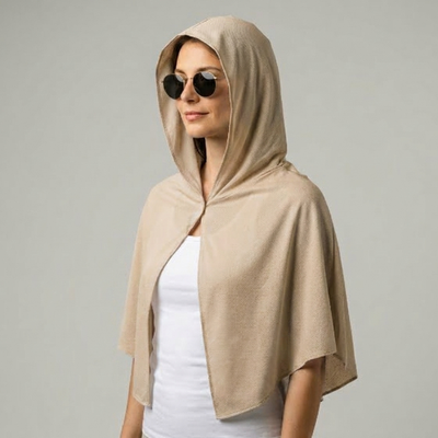 KühlKape Kühlendes Sommer-Wrap – Leichtes Tuch, Schal & Wrap mit Kapuze