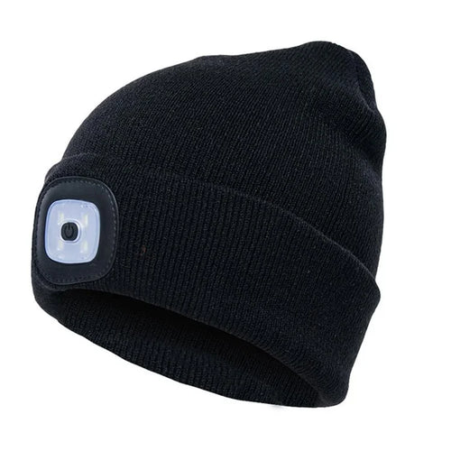 LED-Mütze mit Taschenlampe – Beanie Mütze für Damen und Herren, wasserdicht, 120 Lumen, 3 Helligkeitsstufen