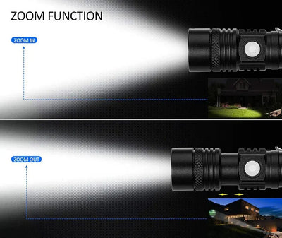 LED Taschenlampe wiederaufladbar 90000 Lumen – Wasserdicht, 4 Leuchtmodi, Zoomfunktion 4