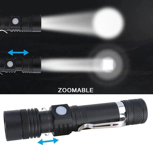 LED Taschenlampe wiederaufladbar 90000 Lumen – Wasserdicht, 4 Leuchtmodi, Zoomfunktion 5