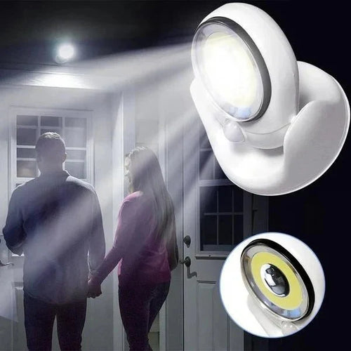 LED Wandleuchte mit Bewegungsmelder – Wetterfest, 360° drehbar für Innen und Außen