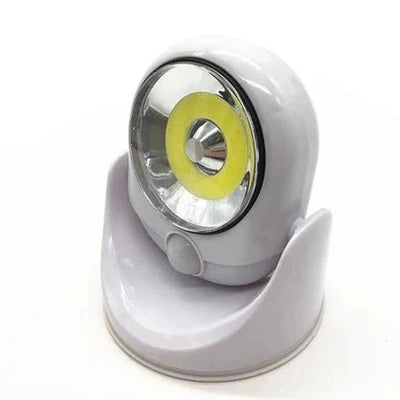 Weiße LED-Wandleuchte mit Bewegungsmelder, wetterfest und um 360 Grad drehbar für den Innen- und Außenbereich.