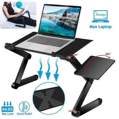 Laptopständer höhenverstellbar mit Mauspad – Faltbar, belüftet, für Sitzen und Stehen 1