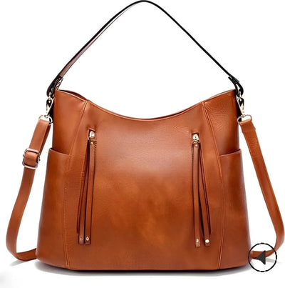 Ledertasche Damen Vintage – Verstellbarer Riemen, Alltags- und Freizeit Tasche aus echtem Leder 0