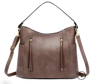 Ledertasche Damen Vintage – Verstellbarer Riemen, Alltags- und Freizeit Tasche aus echtem Leder 3