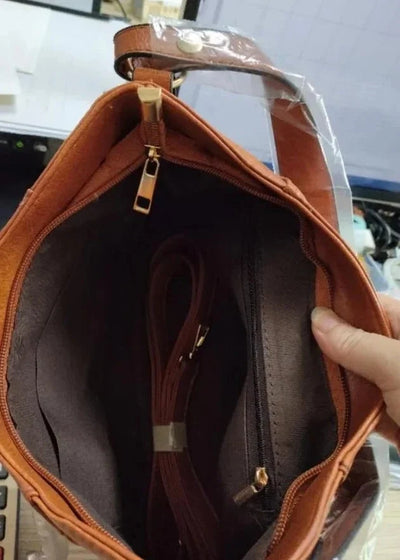 Ledertasche Damen Vintage – Verstellbarer Riemen, Alltags- und Freizeit Tasche aus echtem Leder 4