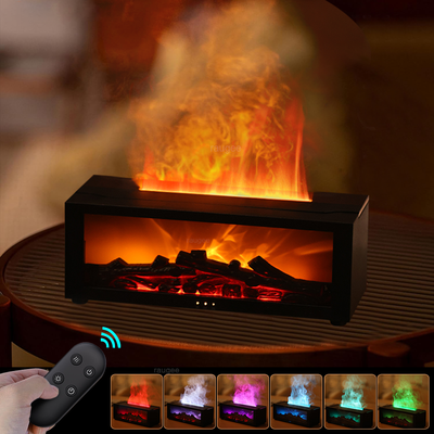 Luftbefeuchter Schlafzimmer mit LED-Flammeneffekt – 150 ml, Aromatherapie, bis 10 m² 0