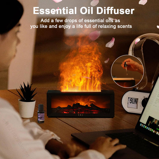 Luftbefeuchter Schlafzimmer mit LED-Flammeneffekt – 150 ml, Aromatherapie, bis 10 m² 2