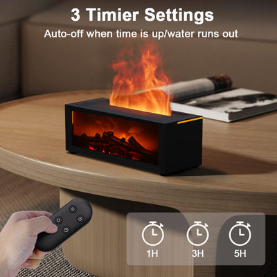 Luftbefeuchter Schlafzimmer mit LED-Flammeneffekt – 150 ml, Aromatherapie, bis 10 m² 3