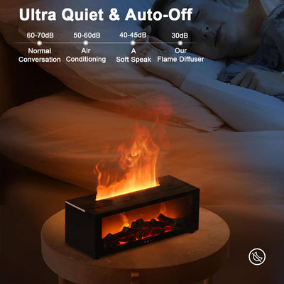 Luftbefeuchter Schlafzimmer mit LED-Flammeneffekt – 150 ml, Aromatherapie, bis 10 m² 4