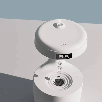 Moderner Luftbefeuchter für das Schlafzimmer mit antibakteriellem Filter, 800 ml Kapazität und digitaler Zeitanzeige.