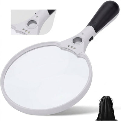 Lupe mit LED-Licht 14 cm – 10x, 20x, 45x Vergrößerung für Lesen und Echtheitsprüfung 0