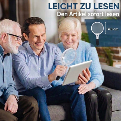 Lupe mit LED-Licht 14 cm – 10x, 20x, 45x Vergrößerung für Lesen und Echtheitsprüfung