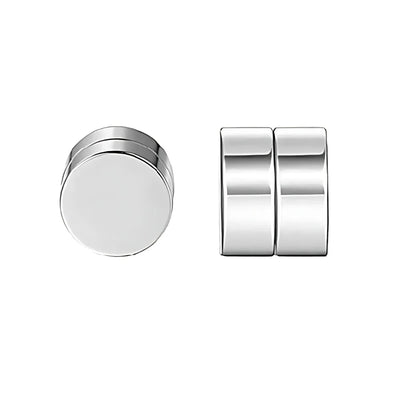 Magnetische Ohrstecker Unisex – Zirkonia Clip-Ohrringe ohne Ohrloch aus Edelstahl 4