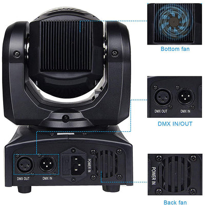 Moving-Head-Licht 10 W für Bühnenlicht – DMX-Steuerung, 540° Schwenk, 205° Neigung 7