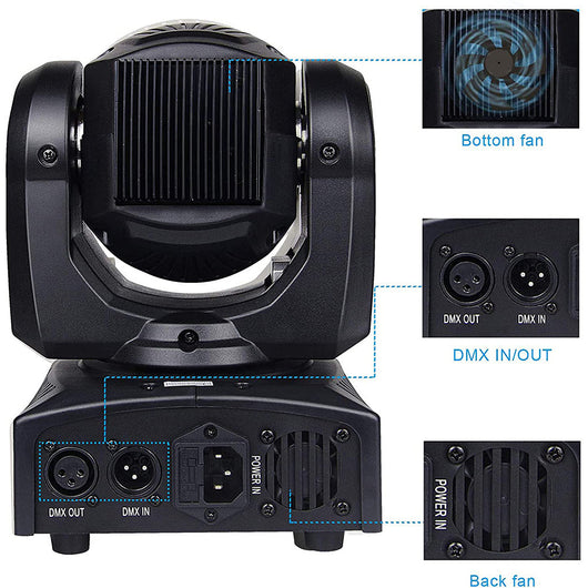 Moving-Head-Licht 10 W für Bühnenlicht – DMX-Steuerung, 540° Schwenk, 205° Neigung 7