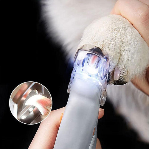 Nagelknipser für Hunde und Katzen mit LED-Licht - Rutschfester Griff für sicheres Kürzen der Krallen