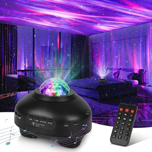Nordlichtprojektor mit Bluetooth-Lautsprecher – 33 Effekte, Fernbedienung, für Schlafzimmer und Wohnzimmer