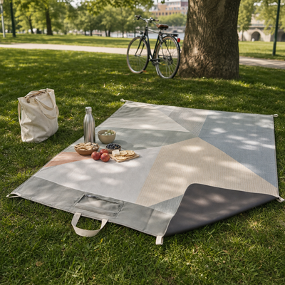 ParkPack Kühlende Picknickdecke – Faltbar, wasserabweisend, mit isolierter Snack-Tasche