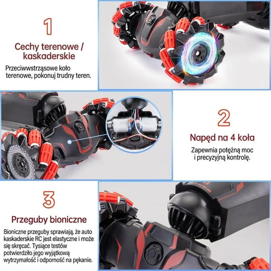 RC Auto mit Gestensteuerung – 4WD Ferngesteuertes Auto für Gelände mit Mecanum-Rädern 7